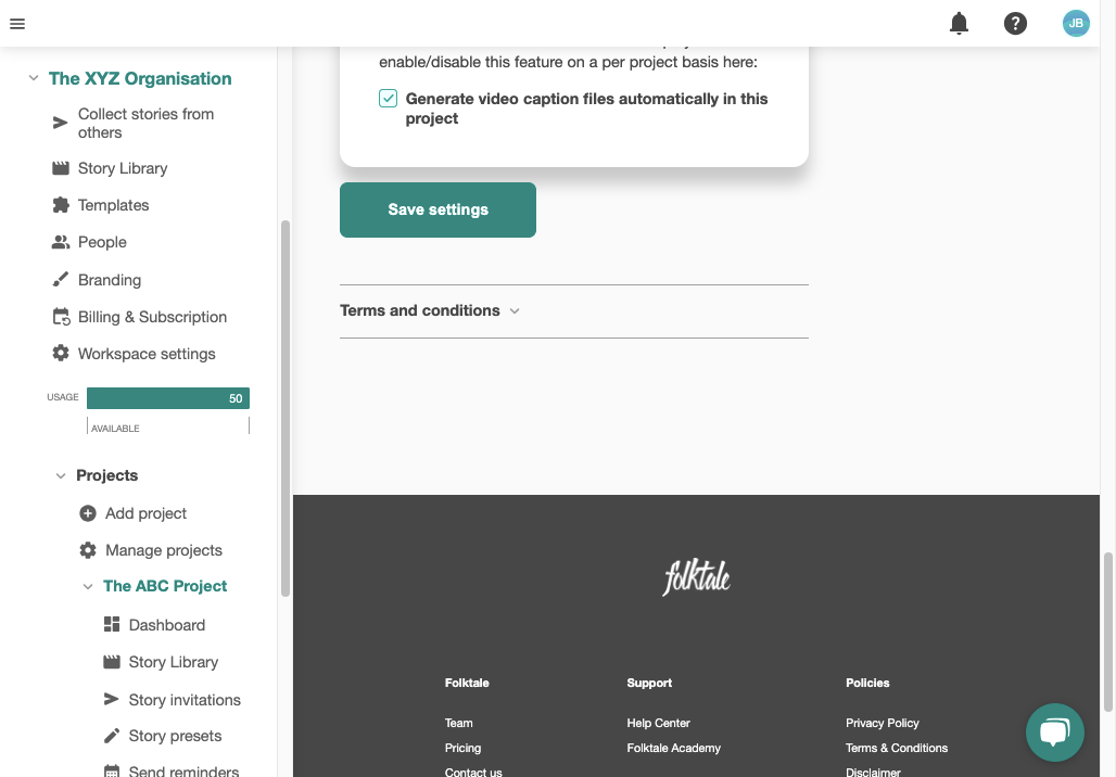 Scroll down to find Terms and conditions