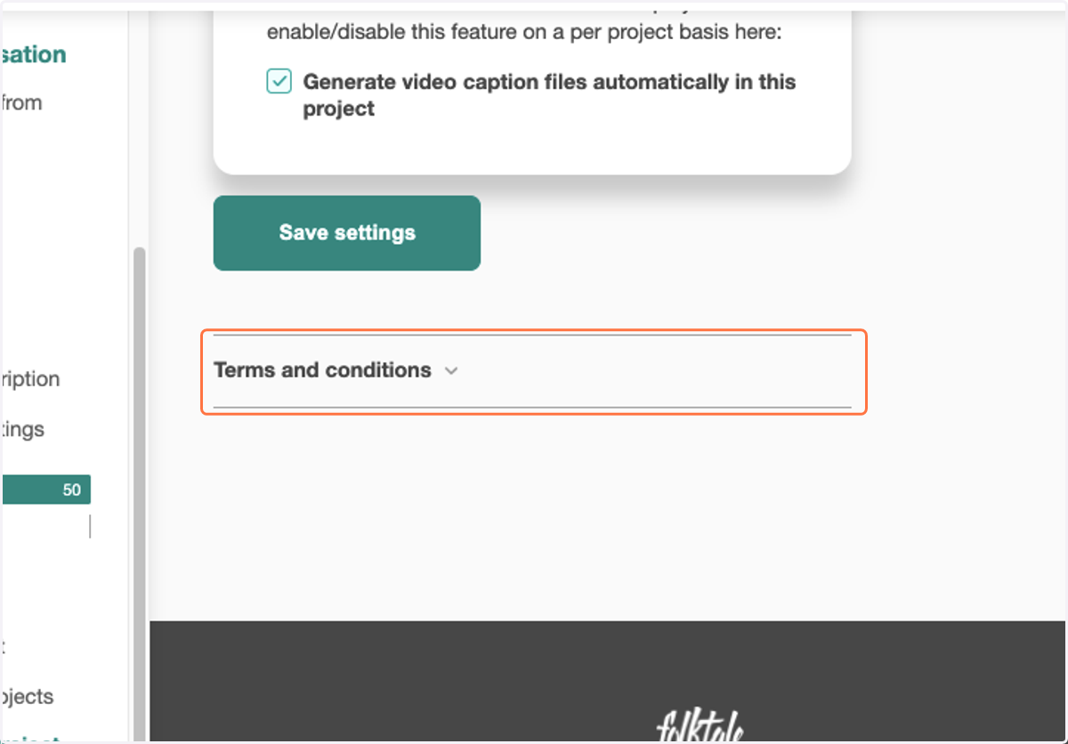 Scroll down to find Terms and conditions