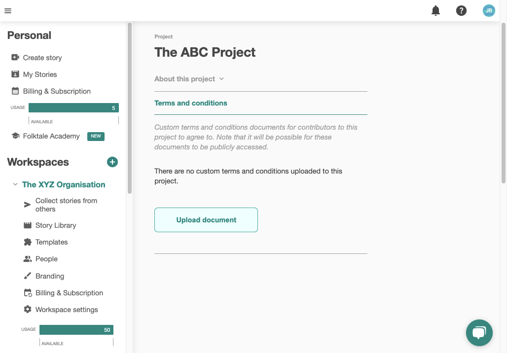 Click Upload document and select a file from your device