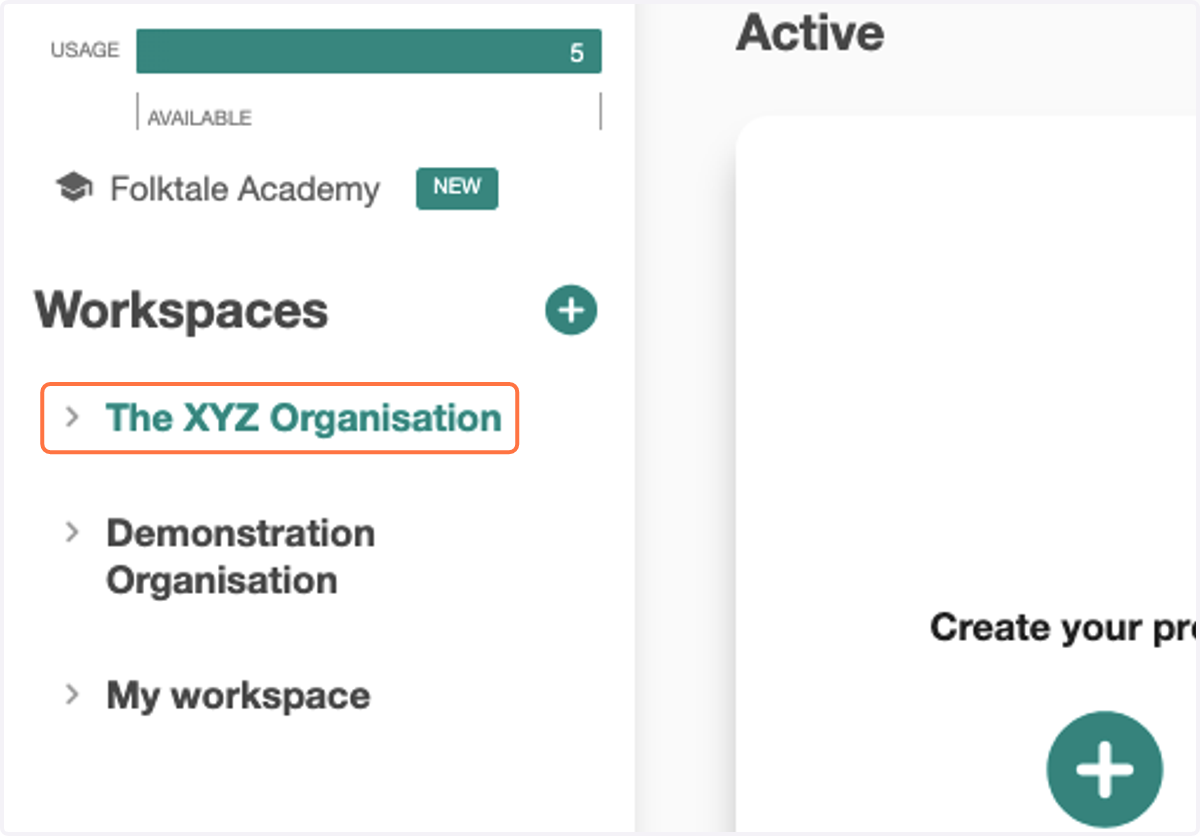 Once you sign in, click on your workspace name