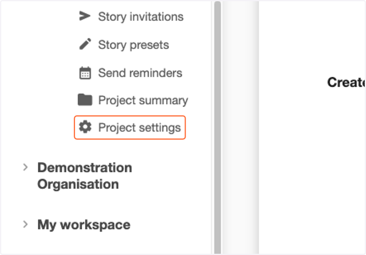 Click on Project settings