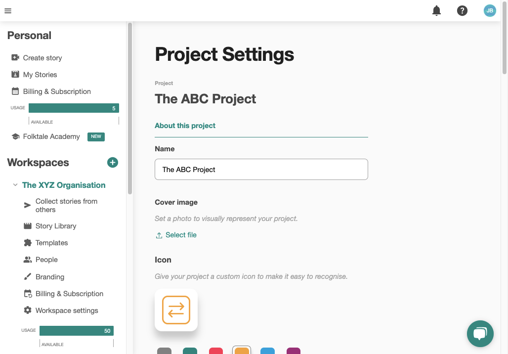 You'll be taken to the Project Settings page