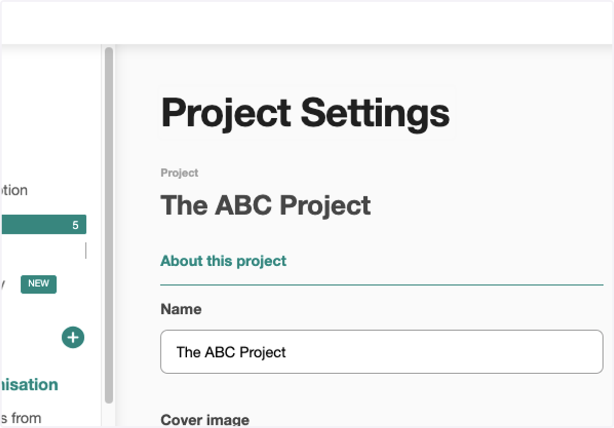 You'll be taken to the Project Settings page