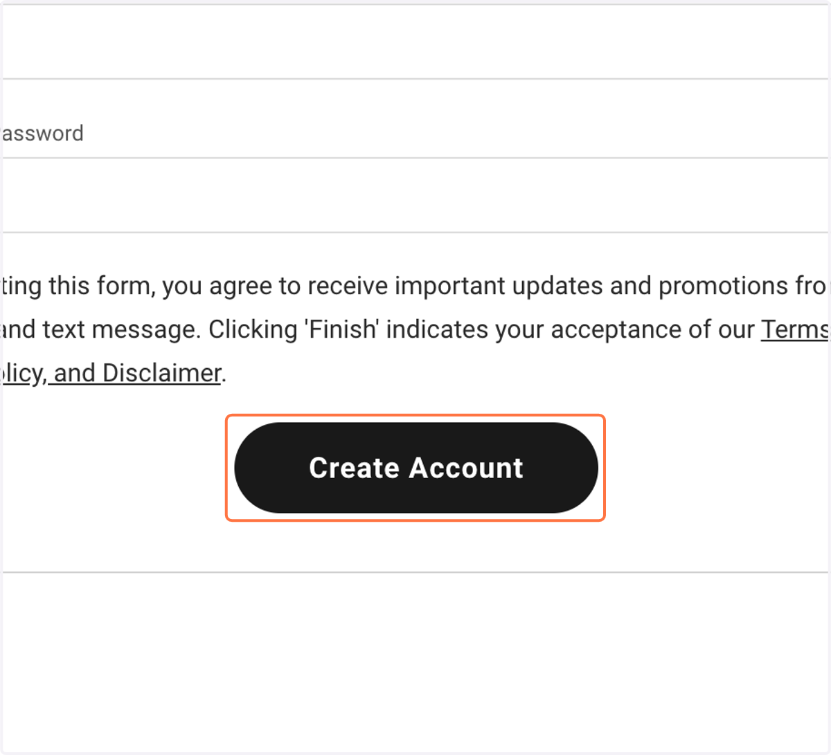 Click on Create Account