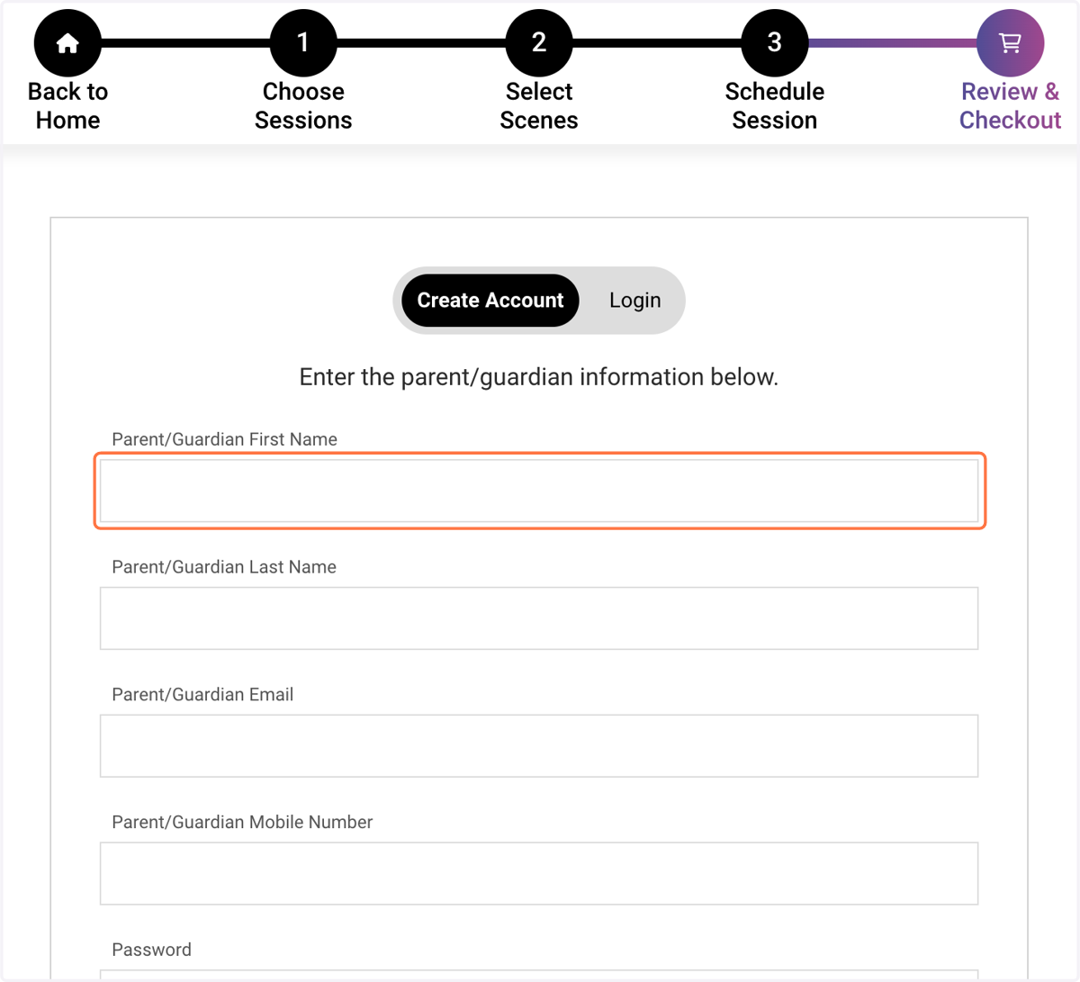 Click on Parent/Guardian First Name