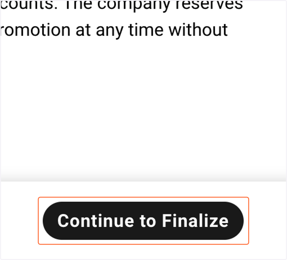 Click on Continue to Finalize