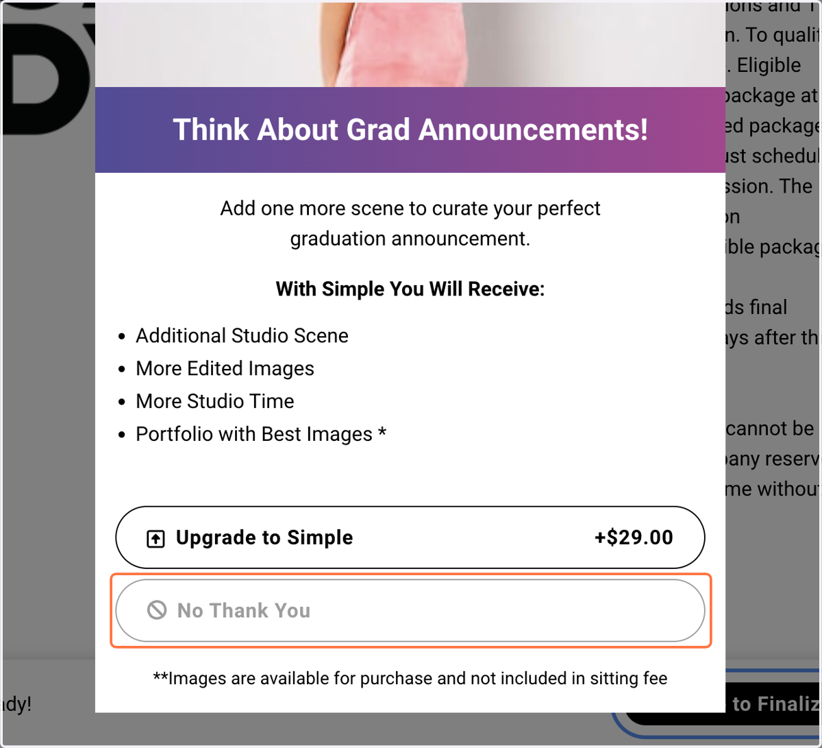 Click on No Thank You