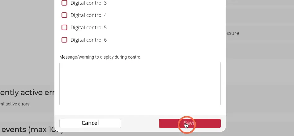 Click 'Save' to add the digital control unit to the Firepack