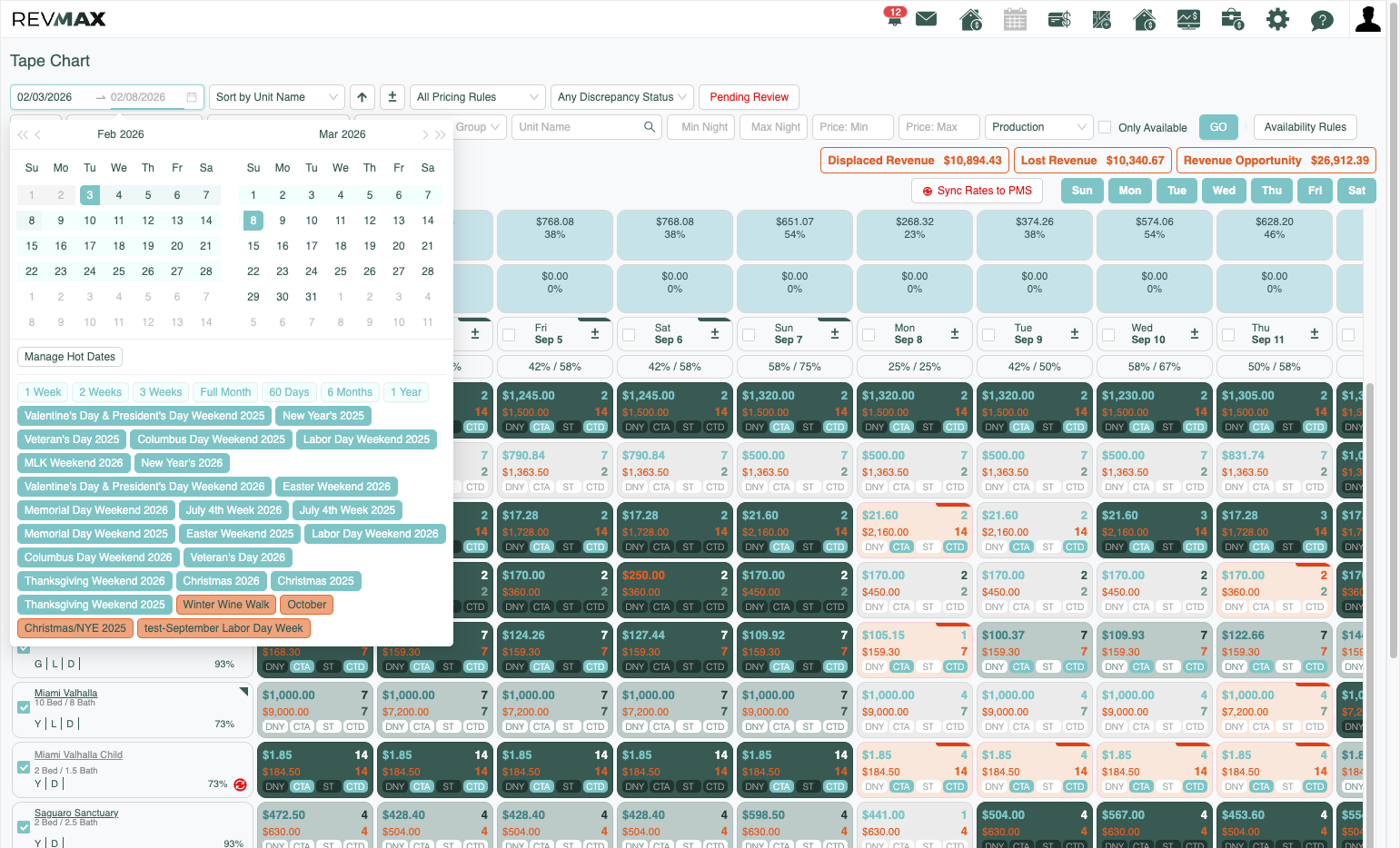 Select the End Date you'd like to make Event Adjustments to