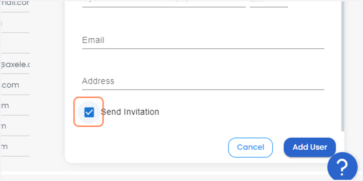 Check the Send Invitation option