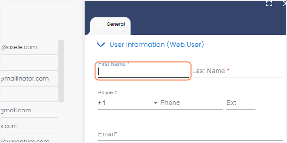 Enter the First Name