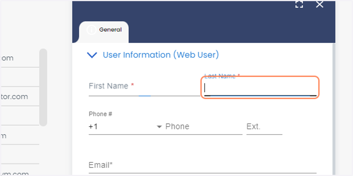 Enter the Last Name