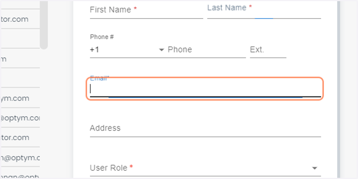 Enter the Email Address