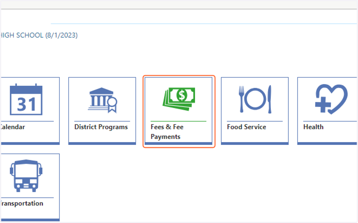 Click on Fees & Fee Payments