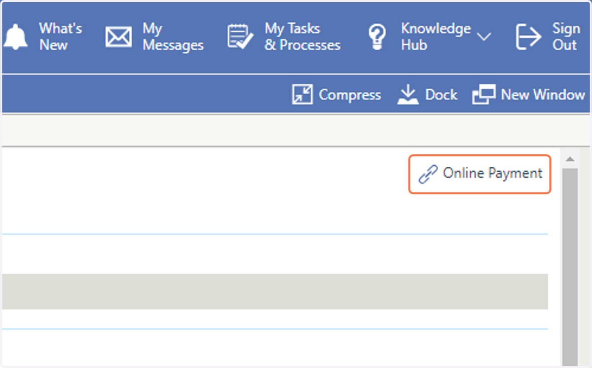 Click on Online Payment in the upper right corner.