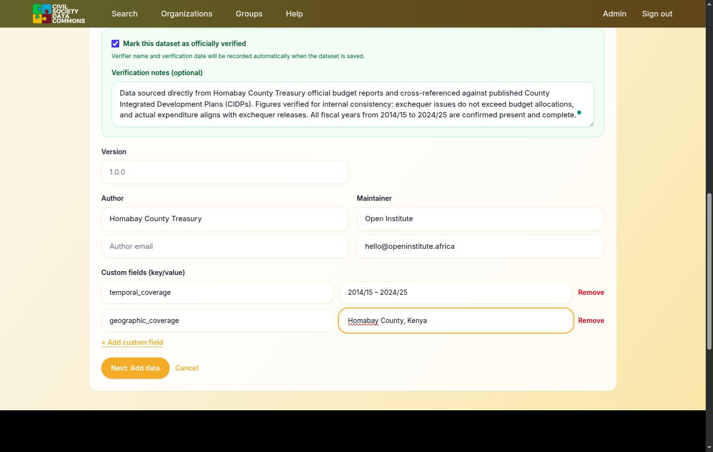 Click on + Add custom field