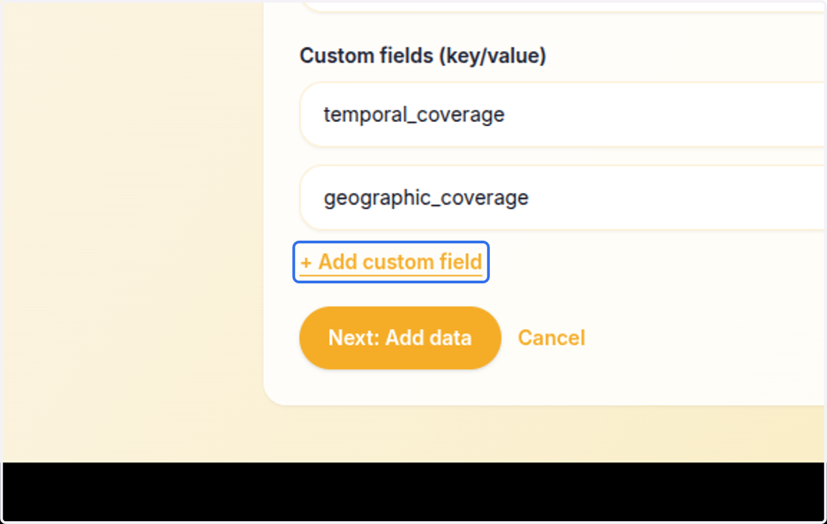 Click on + Add custom field