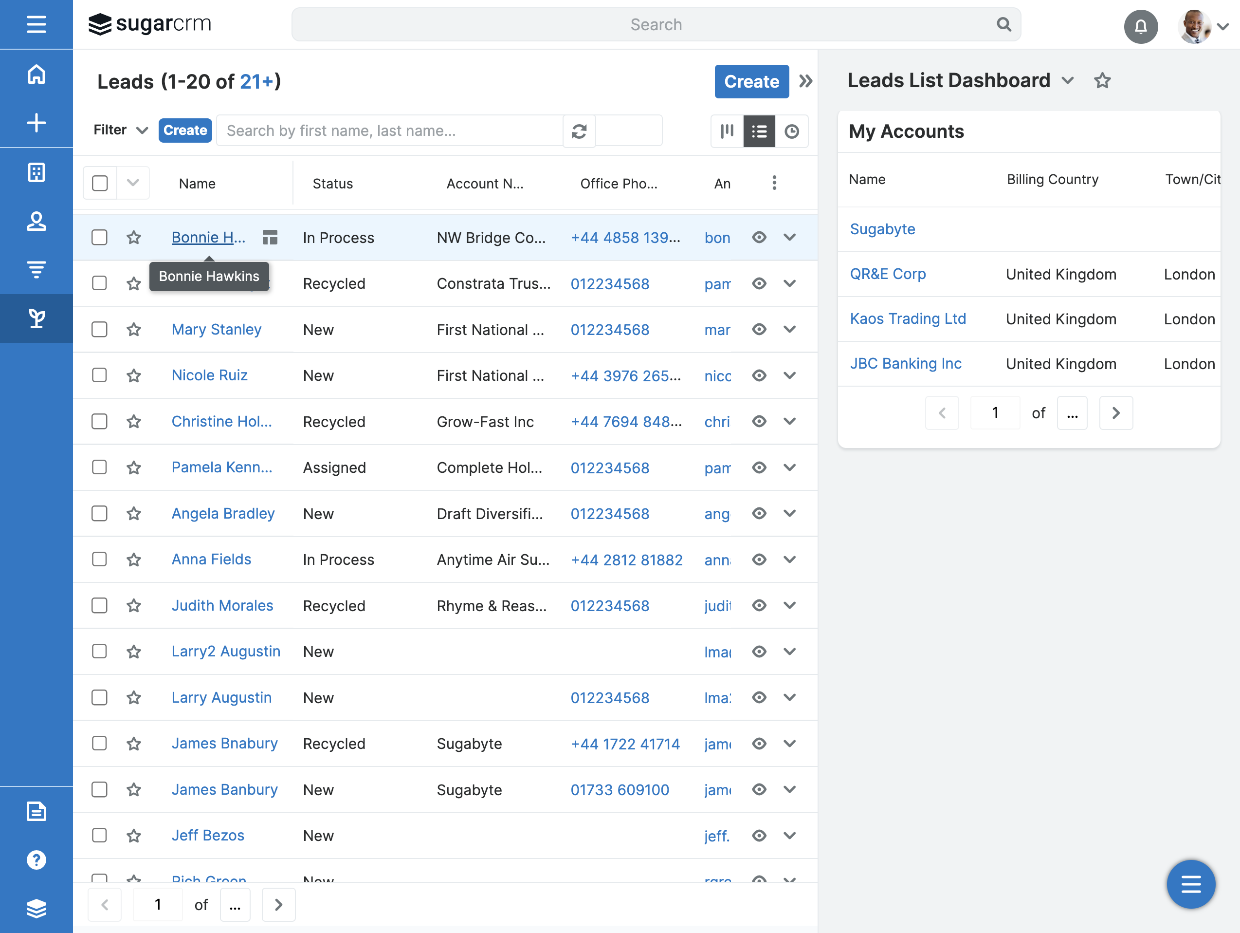 Select any Lead record from the Leads module.