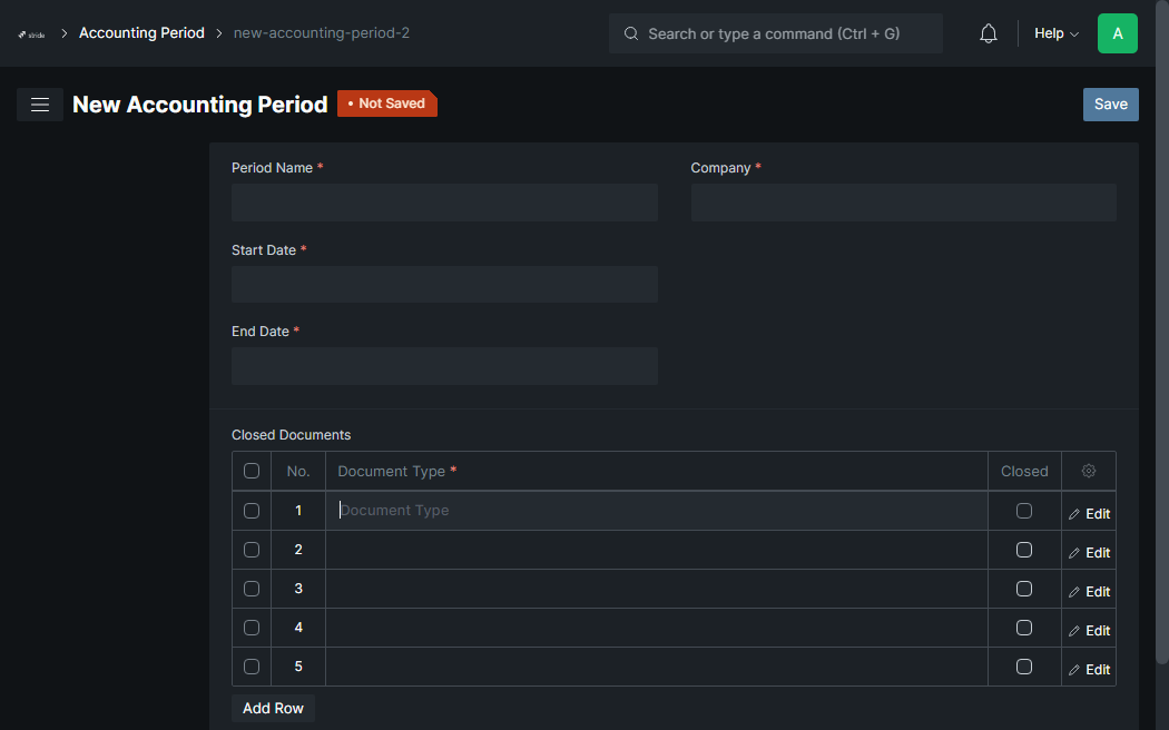 Select The Document Type