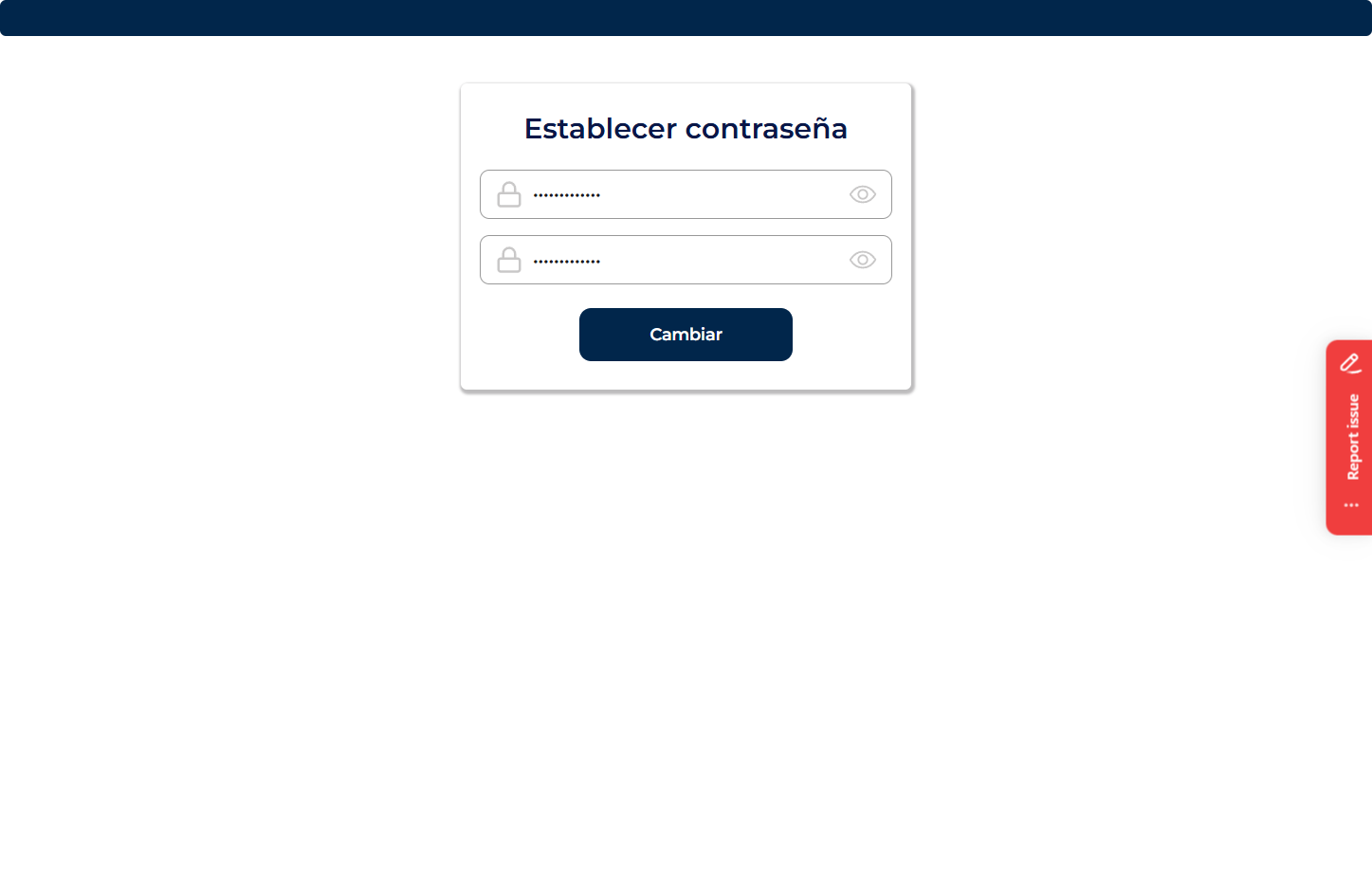 Escribe tu nueva contraseña y da clic en "Cambiar"
