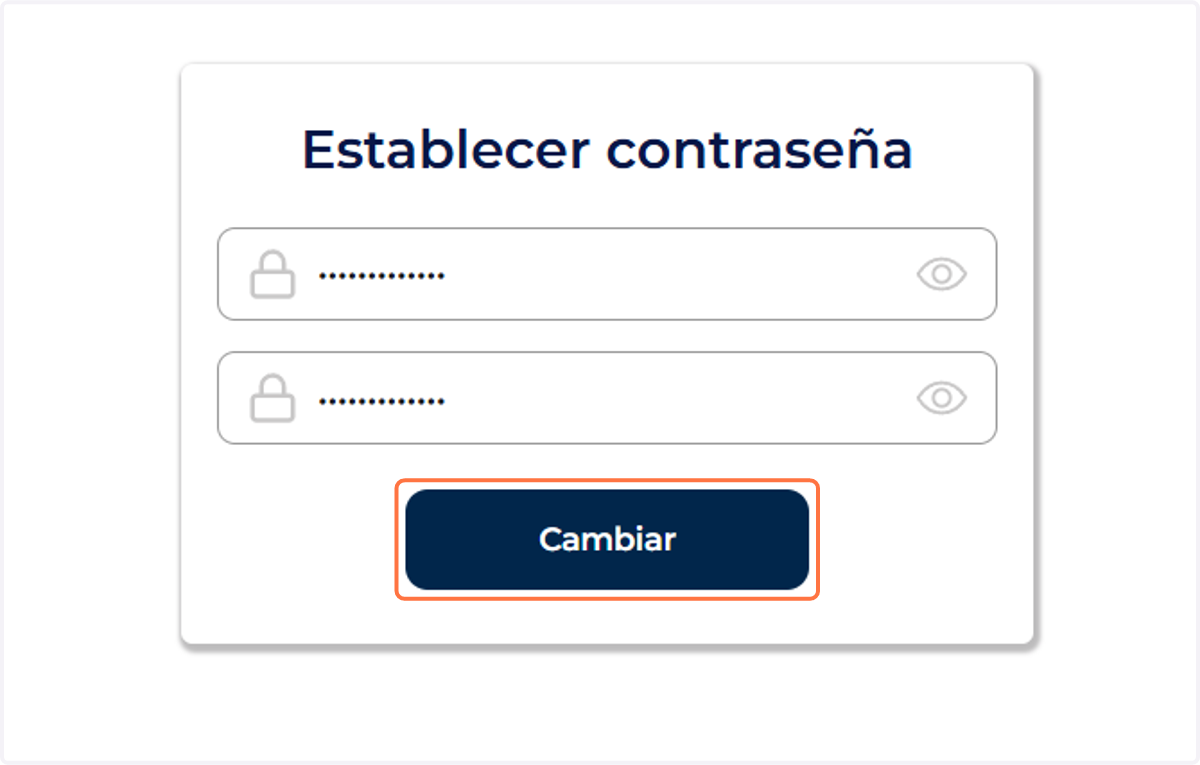 Escribe tu nueva contraseña y da clic en "Cambiar"