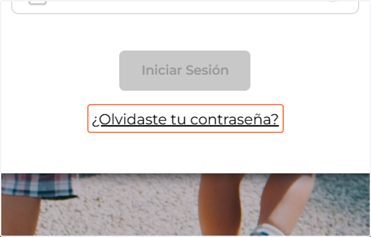 Dar clic en ¿Olvidaste tu contraseña?
