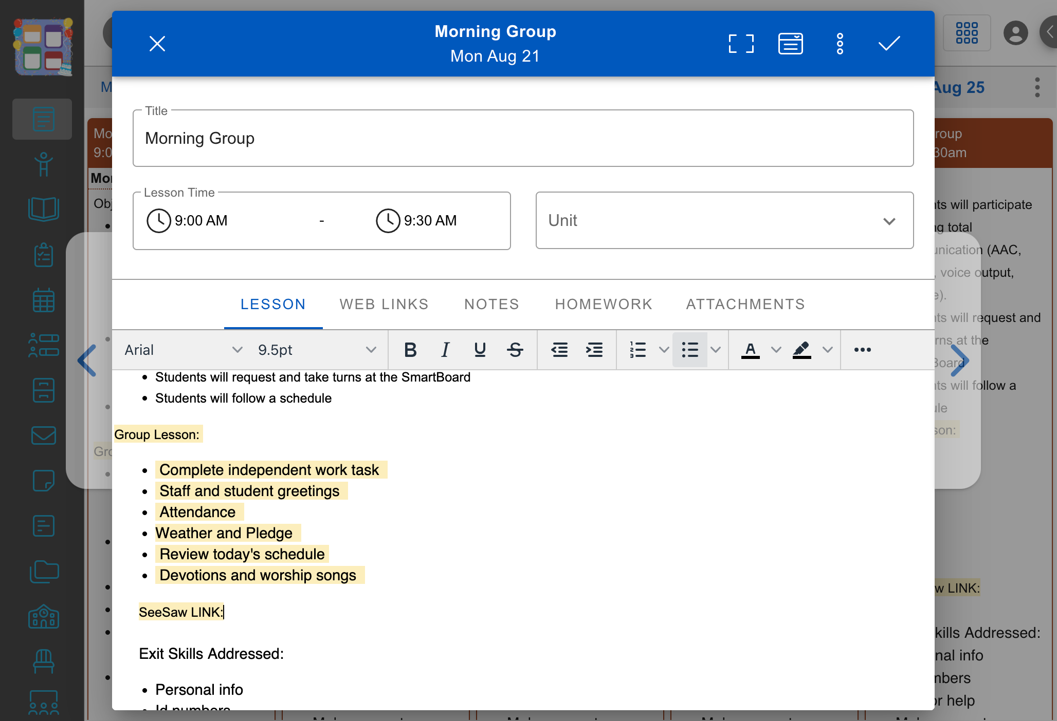 Paste a link to any seesaw or other online components
