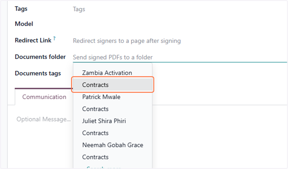 Click on Contracts
