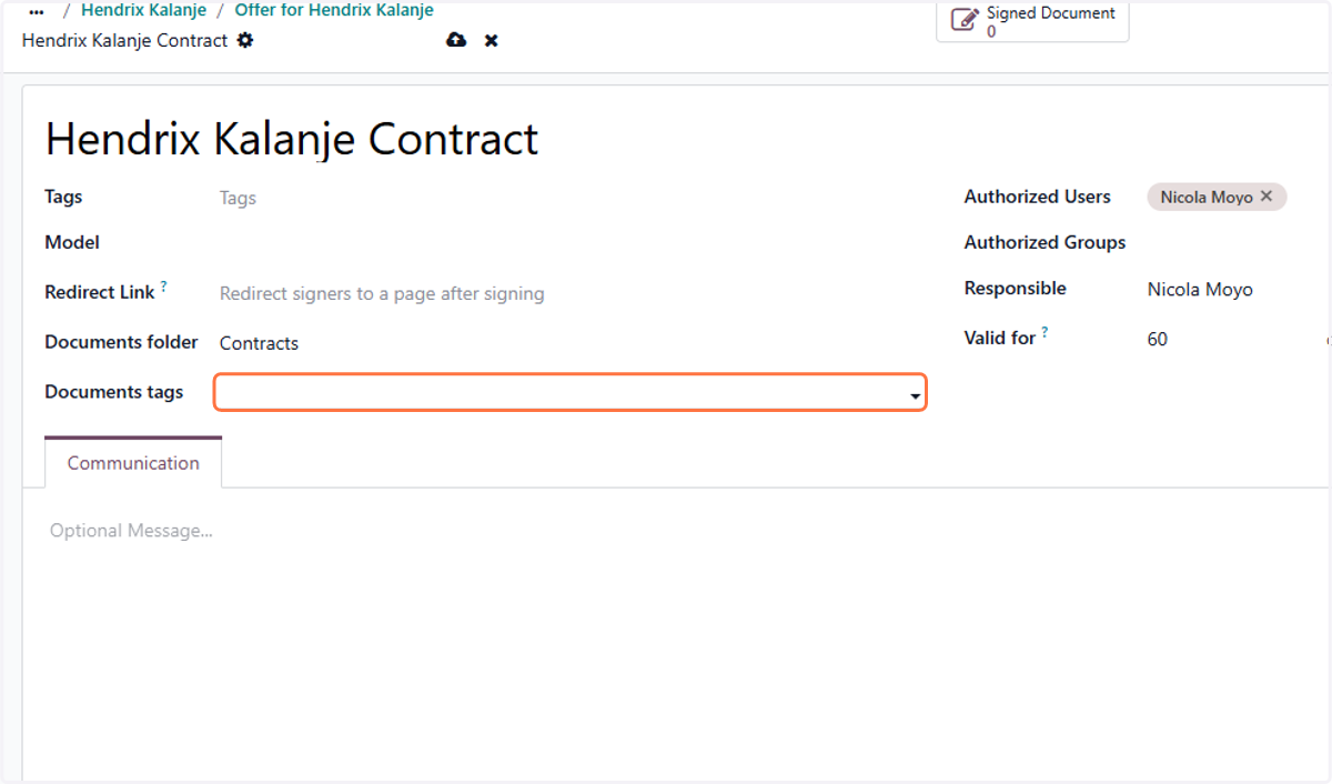 Click on Documents tags