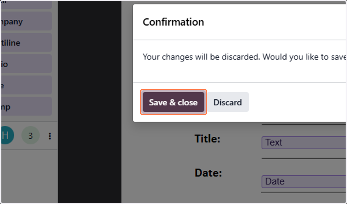 Click on Save & close