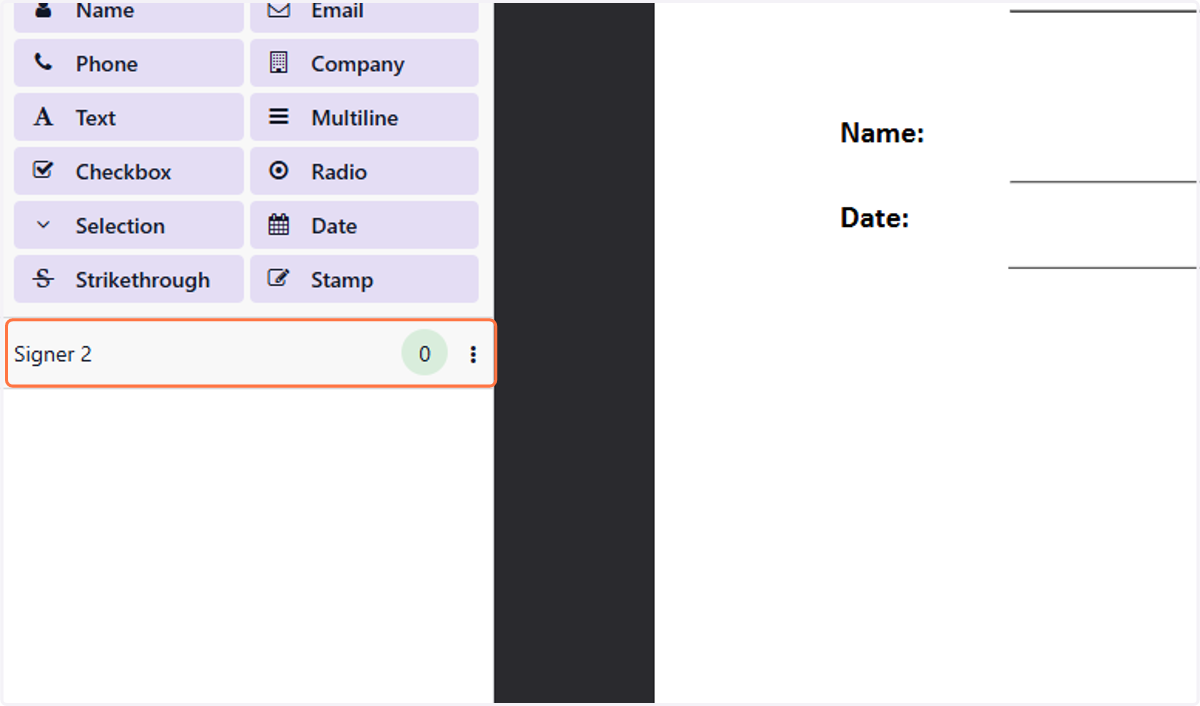 Click on Signer 2