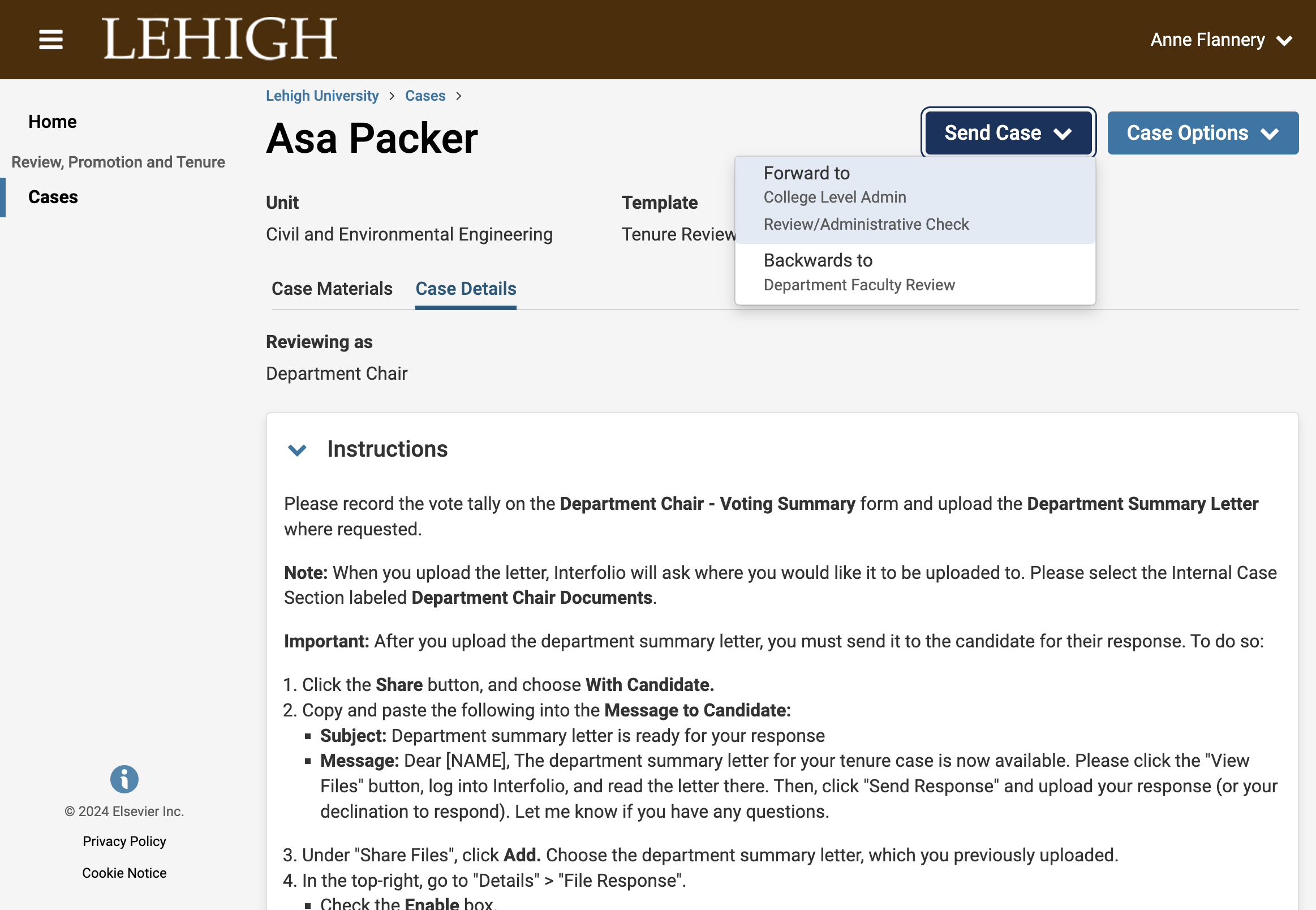 Click on Forward to College Level Admin Review/Administrative Check