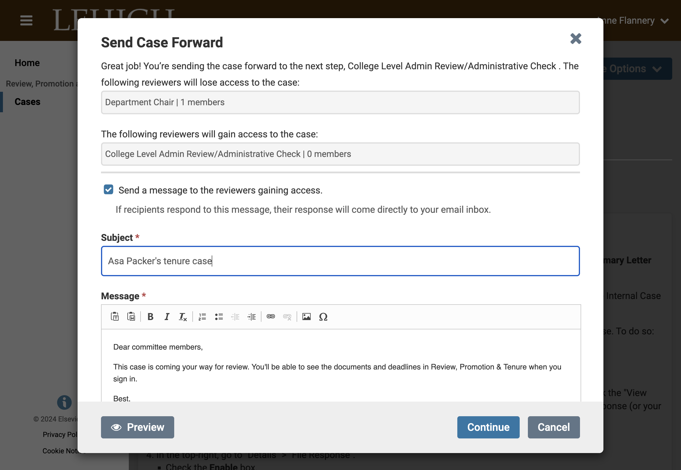 Customize the email notifying the college office, if you wish