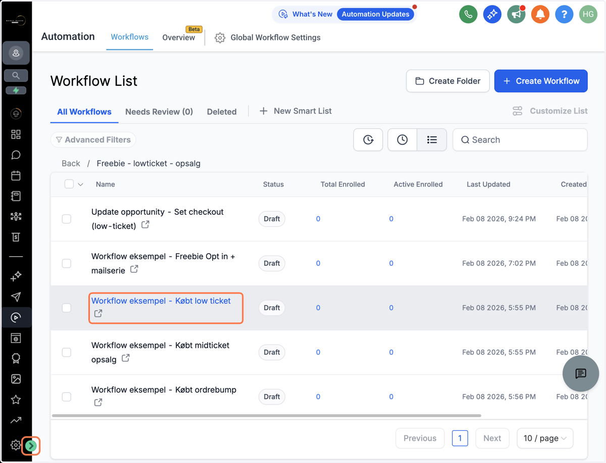 Leadet har nu købt et produkt - gå derfor ind i dit eksisterende købs-workflow for det relevante produkt