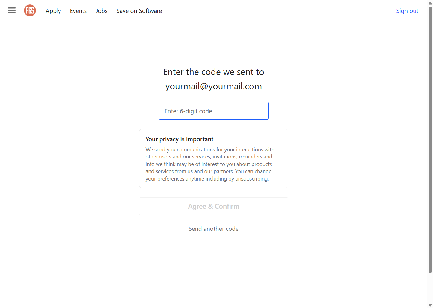Click on Enter 6-digit code
