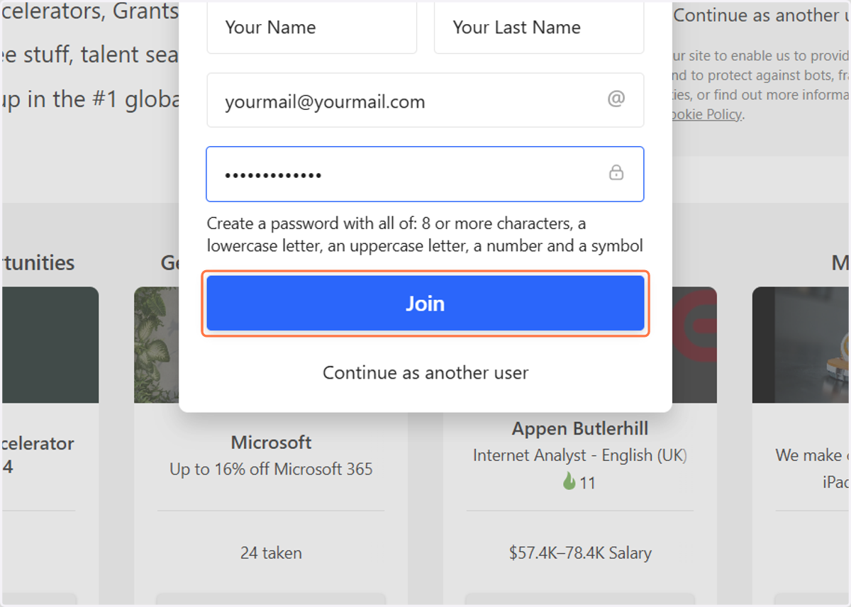 Click on Join