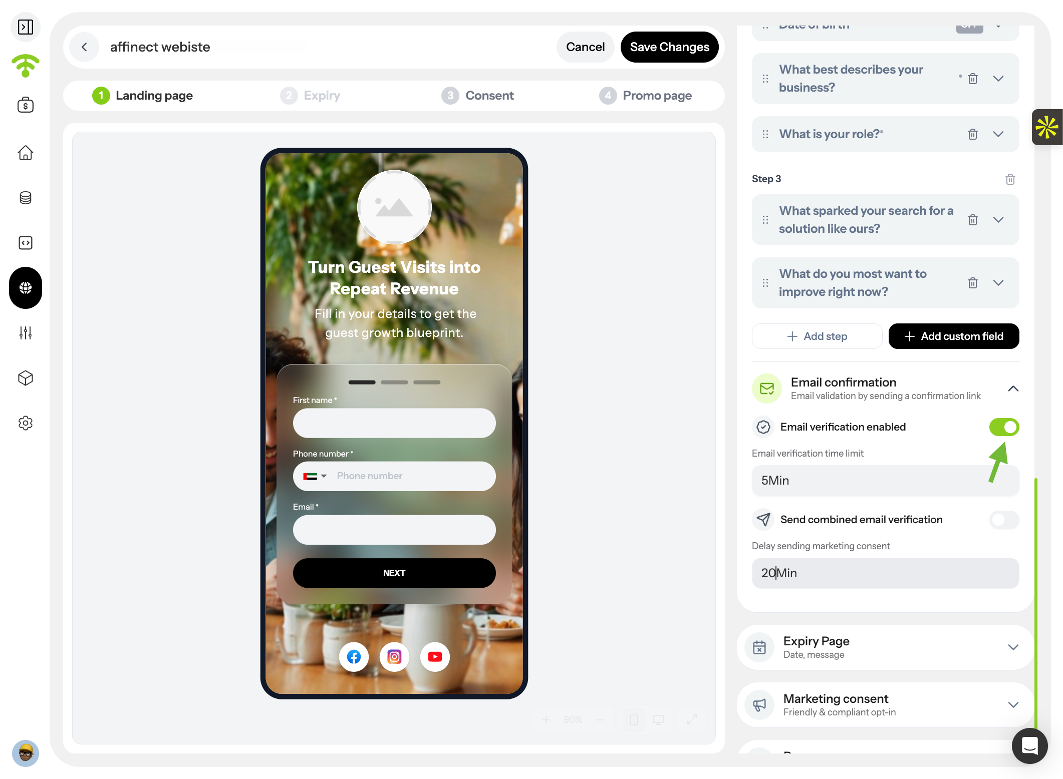 Enable Email Verification
