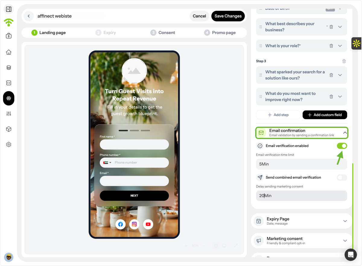 Enable Email Verification
