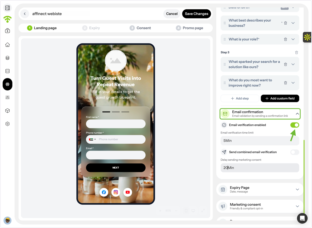 Enable Email Verification