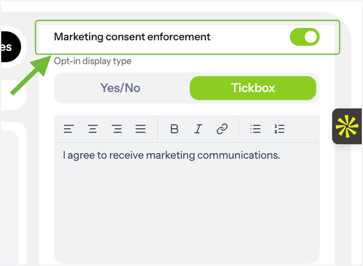 Capture Marketing Consent