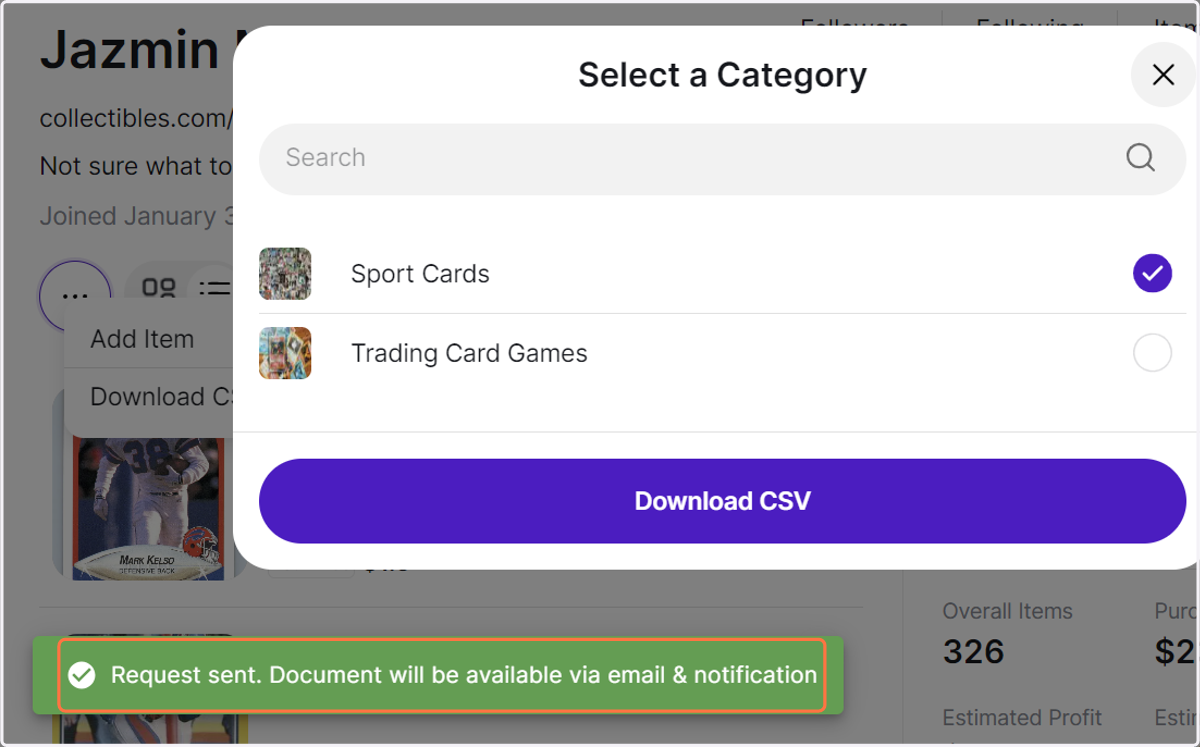 Your request will be sent. The document will be available via email & notification once it's ready.