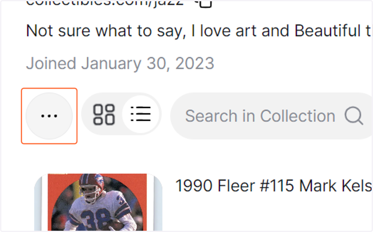 You'll land in your profile. Click on the three dots (...) next to the collection search bar.