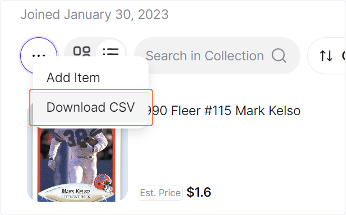 Click on Download CSV