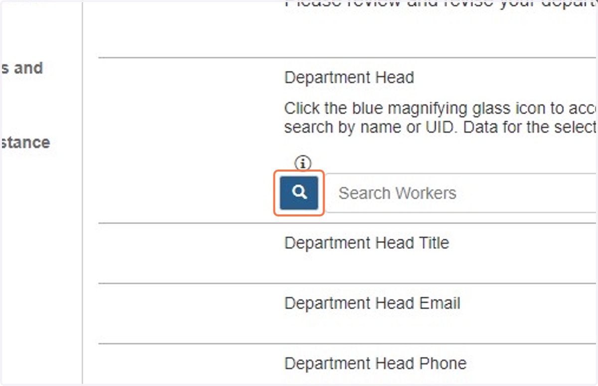 Click on the blue magnifying glass button to open the "Select Worker" window.