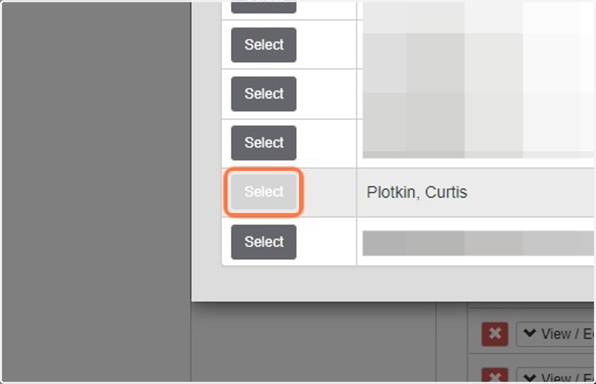 Find the person you wish to add and click on the "Select" button next to their name.