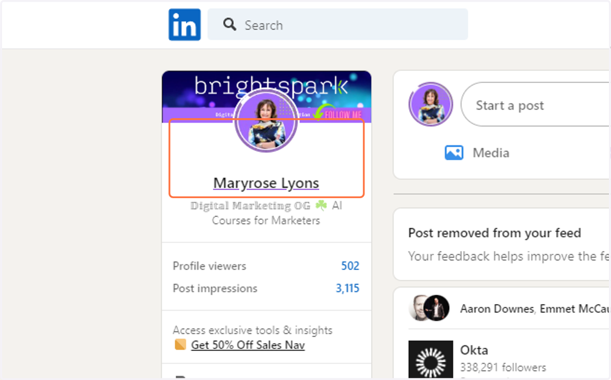 Click on your profile.