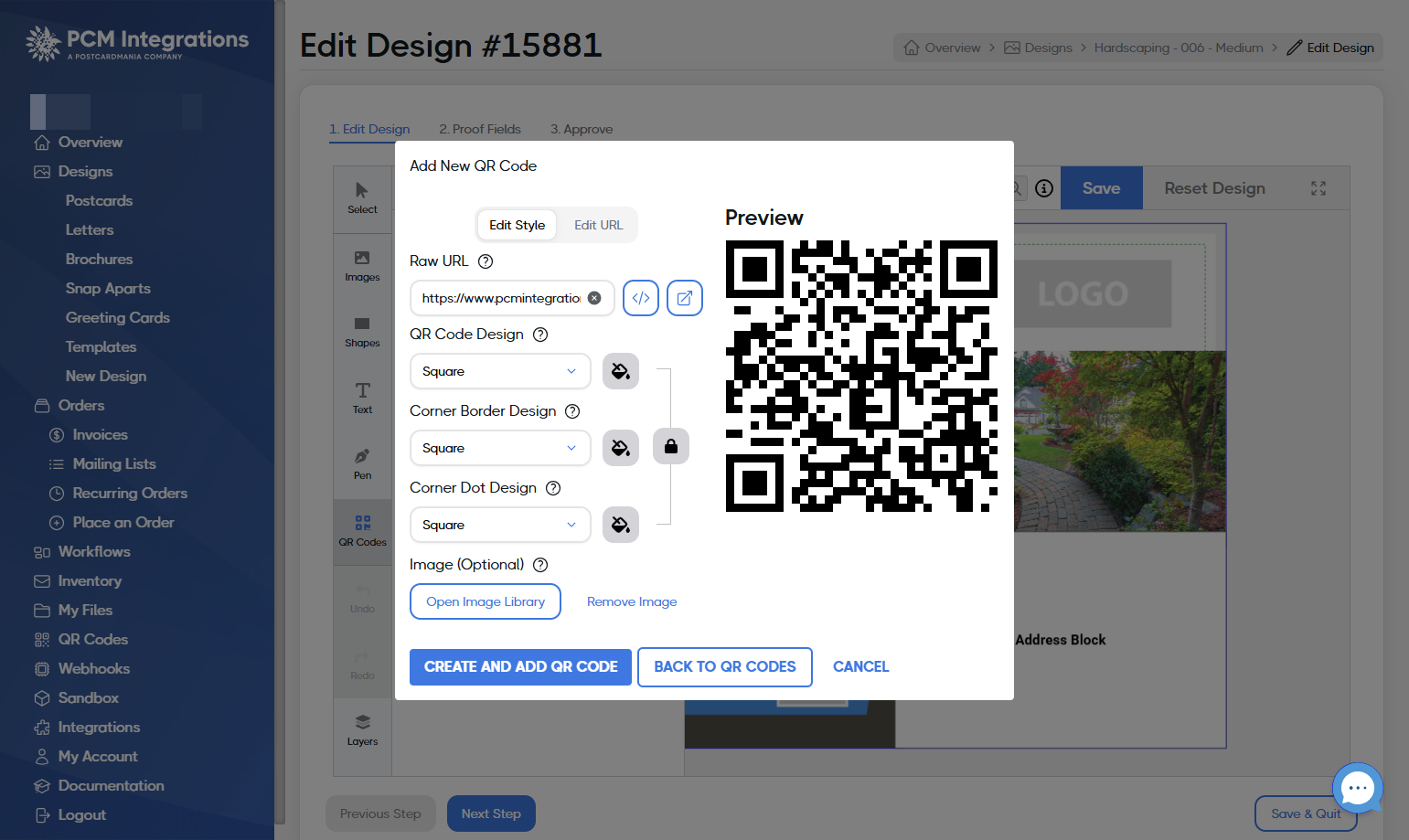 If desired, edit the QR code design