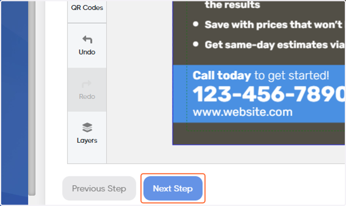Click on Next Step