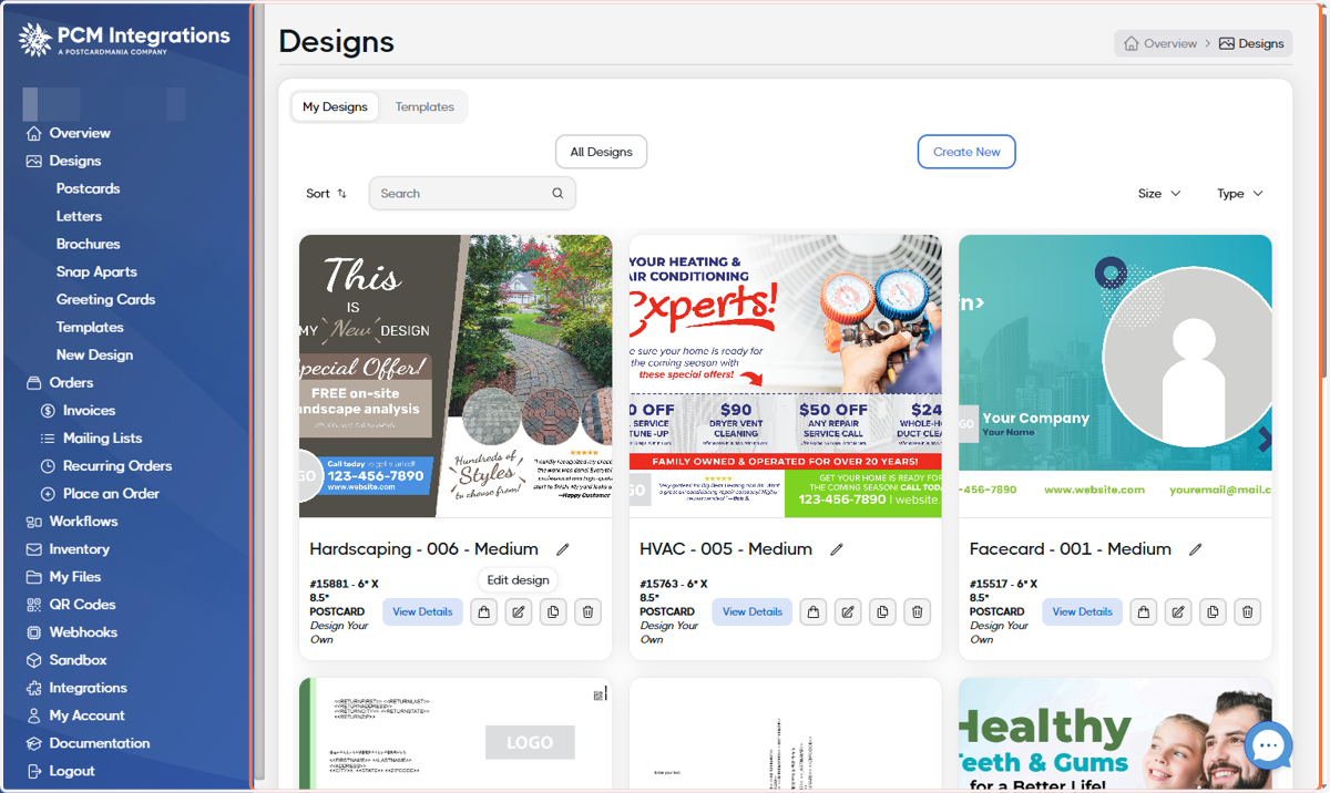 Find the design you'd like to add the QR code to
