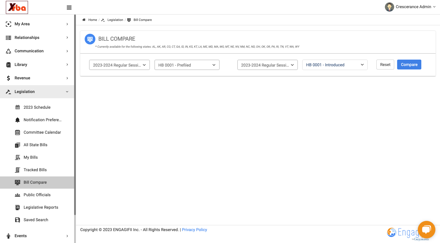 Click on Compare